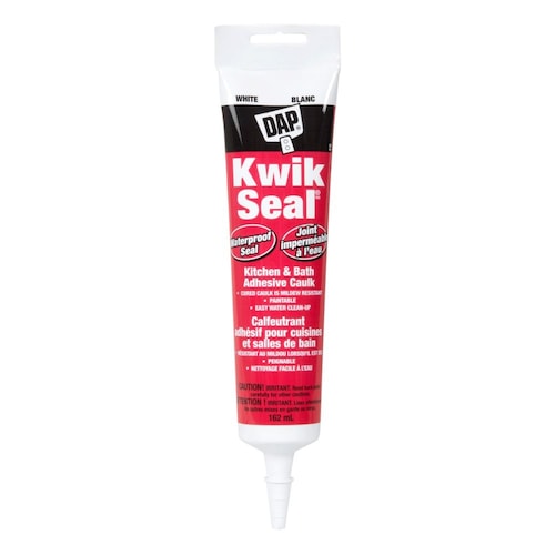 KWIK SEAL® Adhesive Caulk for Kitchen & Bath White 162 mL (Squeeze Tube)-New baseboards w/quarter round quote template