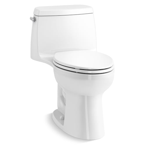 Santa Rosa Comfort Height 1-Piece 4.8 LPF Compact Single Flush Elongated Toilet in White-3pc Bathroom w/tub quote template