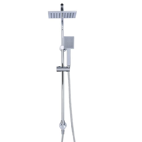 Modern 8-inch 1-Function Wall Mount Rectangle Handshower & Showerhead Kit in Chrome-Glass Shower quote template