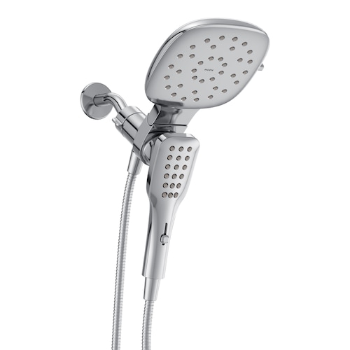 Verso 8-Setting 7-Inch Diameter Square Rain Shower and Handheld Shower Head with Magnetic Dock in Chrome-Glass Shower quote template