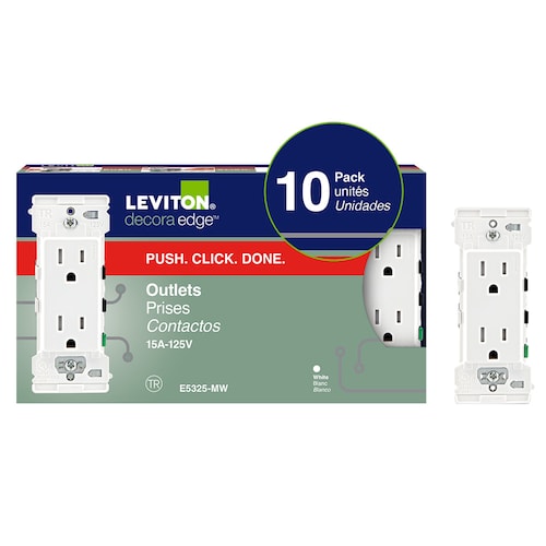 Decora Edge 15 Amp Tamper-Resistant Duplex Outlet, White (10-Pack)-Replace GFCI Outlet quote template