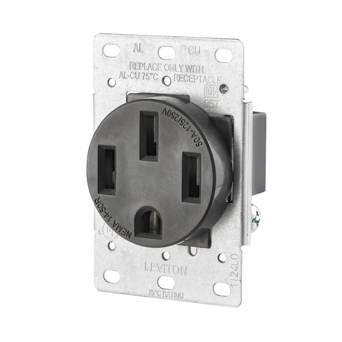 Flush Mtg Receptacle, Straight Blade, Indust. Grade, Grounding, Side Wired, 50A, 125/250V - Black-Replace GFCI Outlet quote template