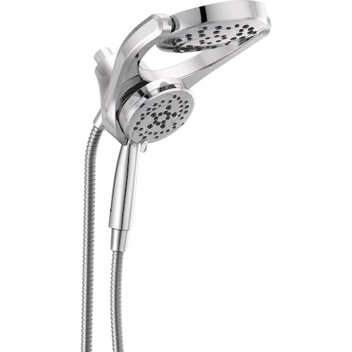 HydroRain Two-in-One 4-Spray Patterns 7.875-Inch Wall Mount Dual Shower Head MagnaTite in Chrome-Glass Shower quote template