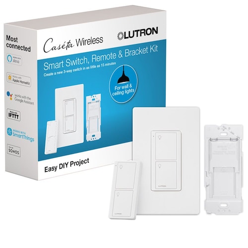 Caseta Smart Switch Kit with Remote-3-Way Voice, Wireless Pico Remote, Wall Switch with Geofencing (2 Points of Control) in White-Replace Electrical Outlet quote template