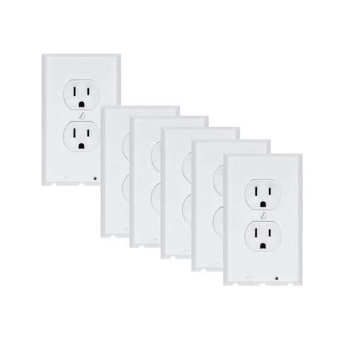 Lighted Duplex Outlet Non-Metallic White Outlet Cover Plate, 6-Pack-Replace Electrical Outlet quote template