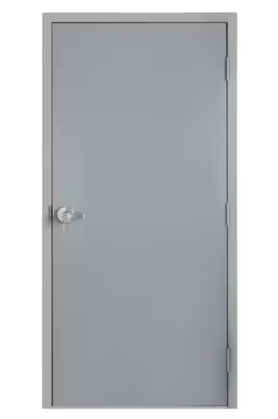 36"  x 80"  Fire-Rated Gray Left-Hand Outswing-Exterior Steel Door quote template