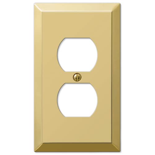 Metallic 1 Duplex Wall Plate Steel Polished Brass-Replace Electrical Outlet quote template