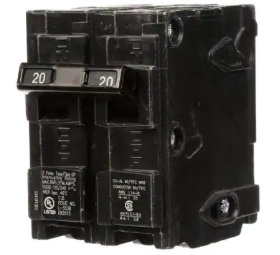 20 Amp Double-Pole Type QP Circuit Breaker-Panel Up Grade quote template